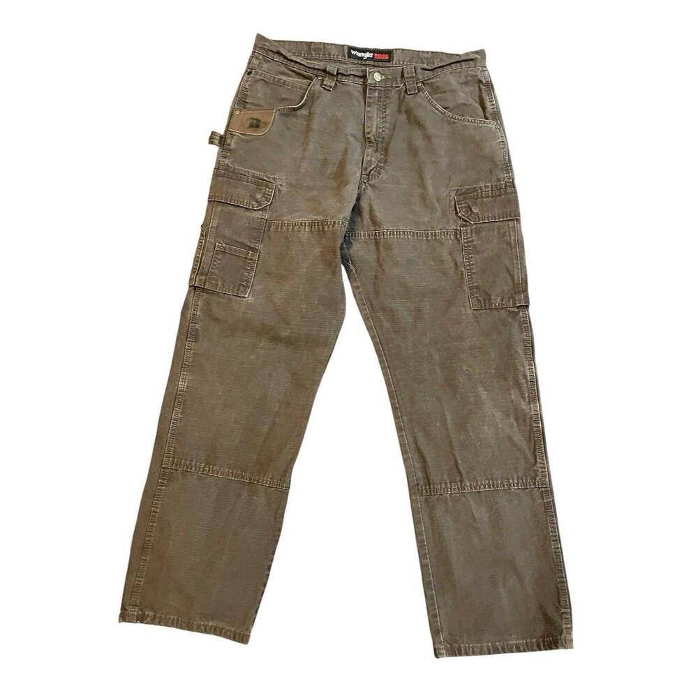 Vintage Wrangler Riggs Workwear Mocha Brown Carpenter Pants Size 36x32 USA - Picture 3 of 8
